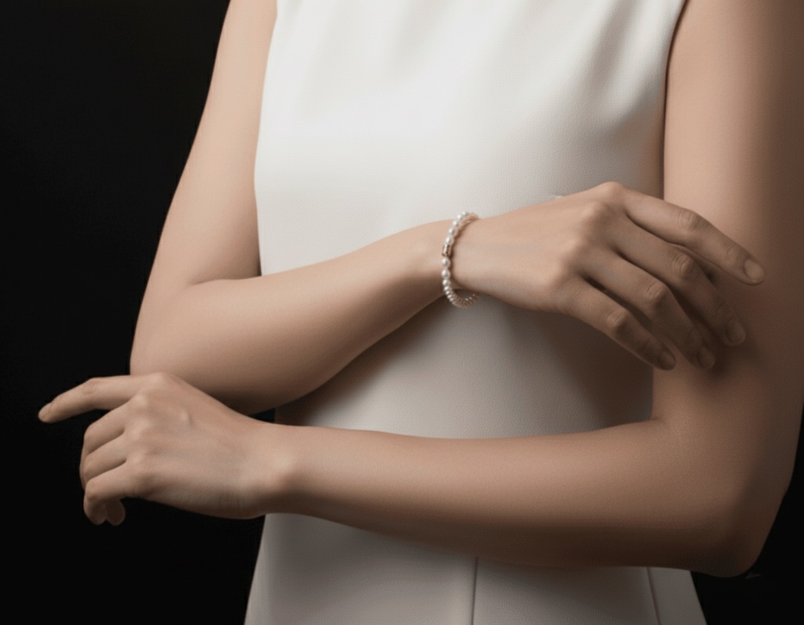 R3 パールブレスレット 着用イメージ